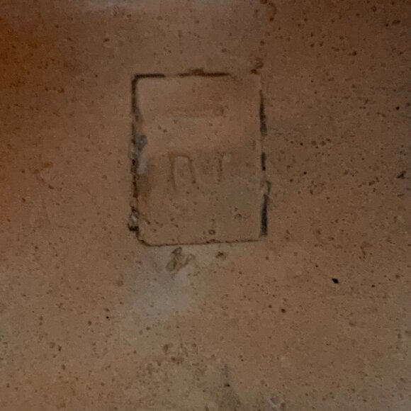 Handcrafted Terracotta Marble Swirl Hat Sculpture Trinket Planter Texas Camanche - Picture 3 of 10